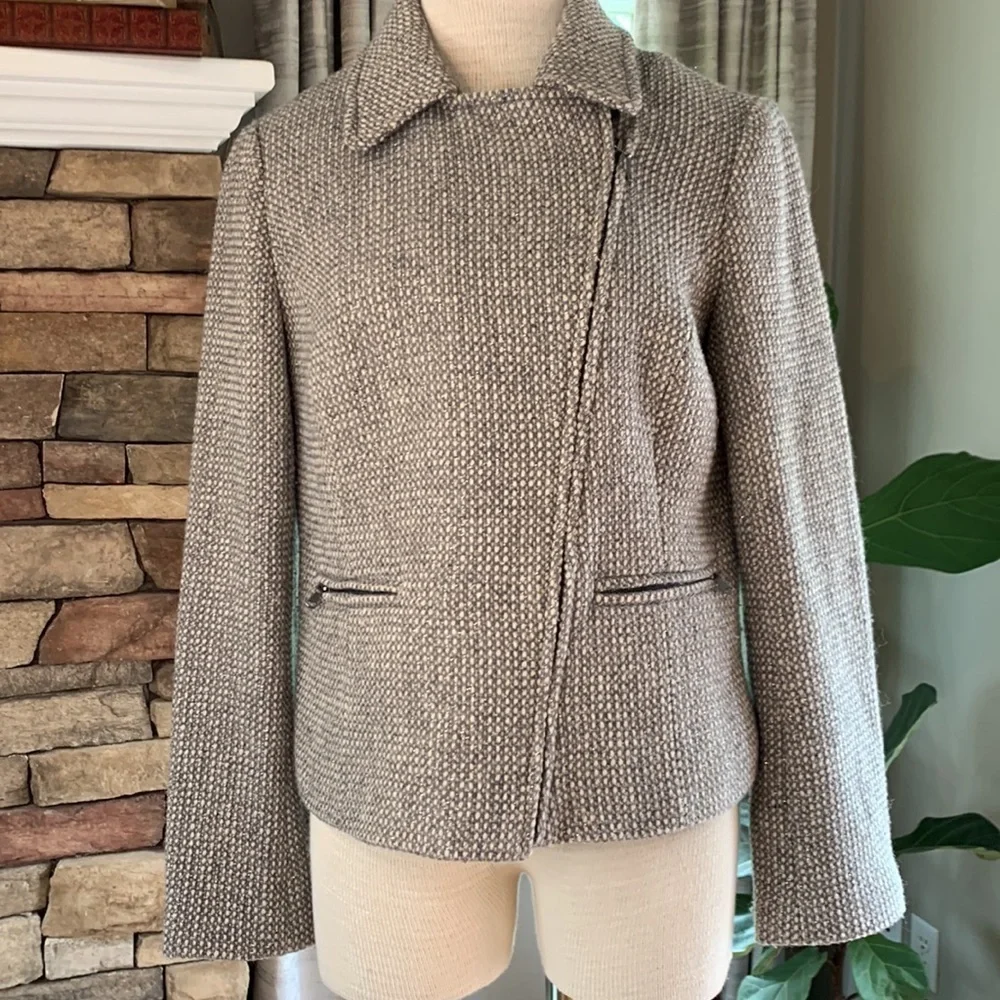TALBOTS size 10 wool grey blazer
